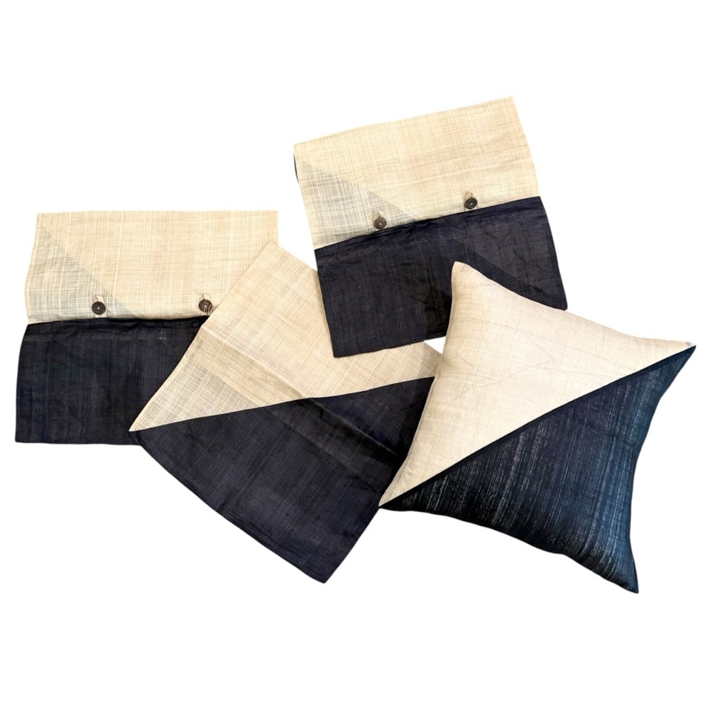 4 Piña Fiber Pillow Covers 18” – Stylish Tropical Decor- Handcrafted